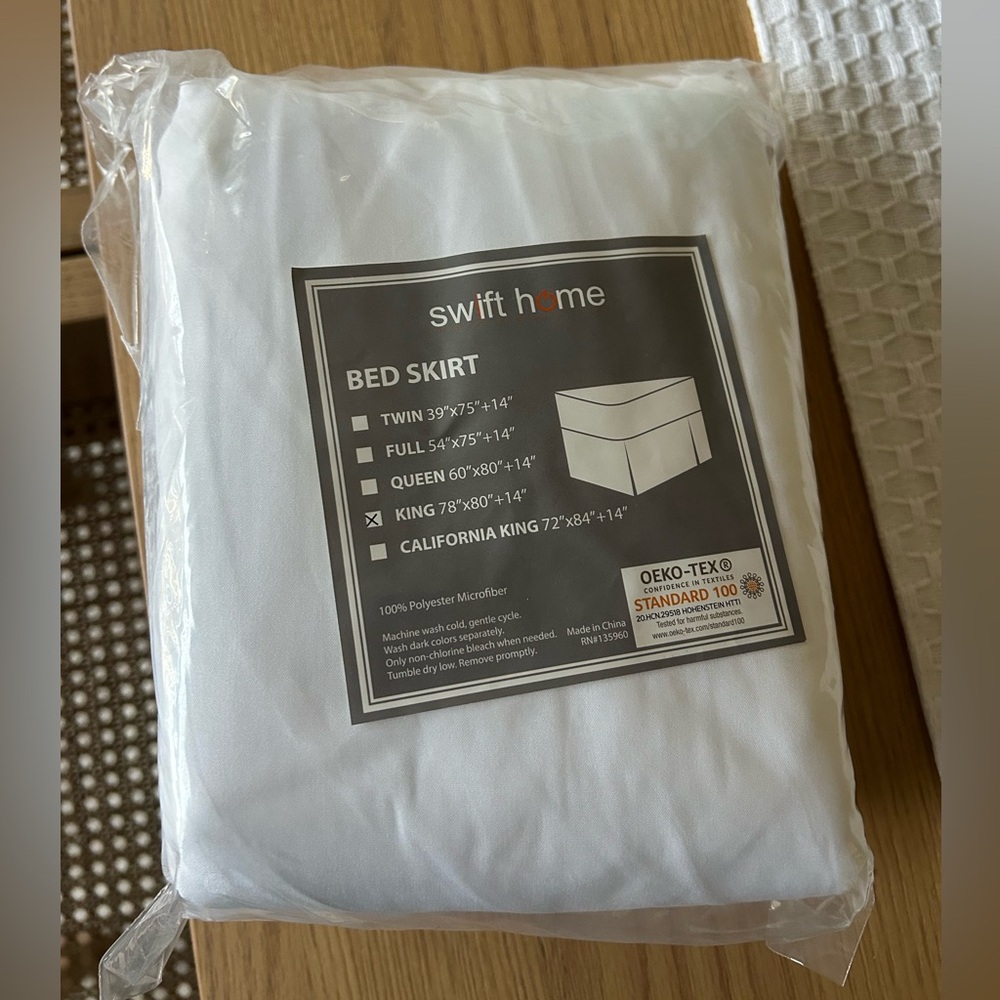 Swift Home White Bed Skirt KING
